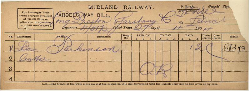 Butter 27-04-04 to Garstang - Parkinson.jpg - Way Bill: Butter 27-04-04 to Garstang - Parkinson